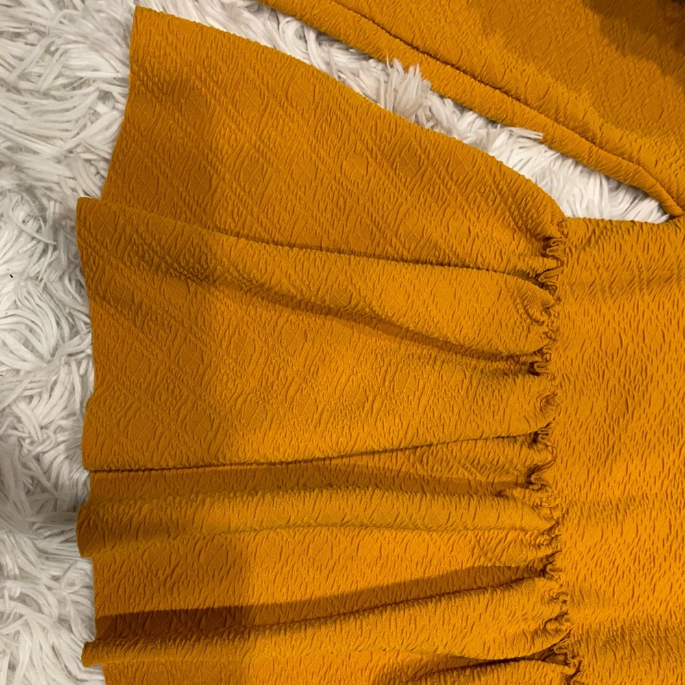 Mustard Ruffled Sweater - Picture 3 of 5